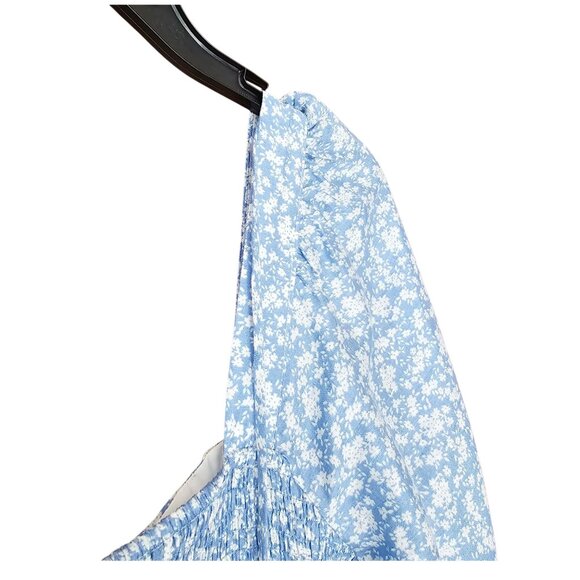 Chelsea28 Blue Floral Tiered‎ Puff Sleeve Maxi Dress Small NWT - Picture 12 of 13